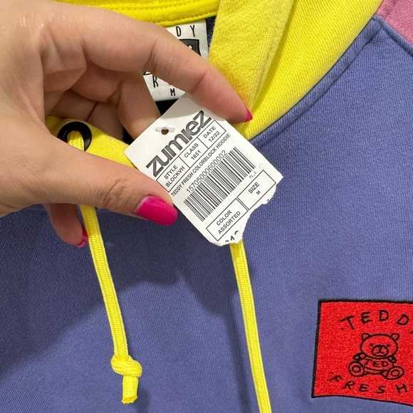 NWT SOLD OUT Teddy Fresh Colourblock Hoodie - Size M - Picture 5 of 6